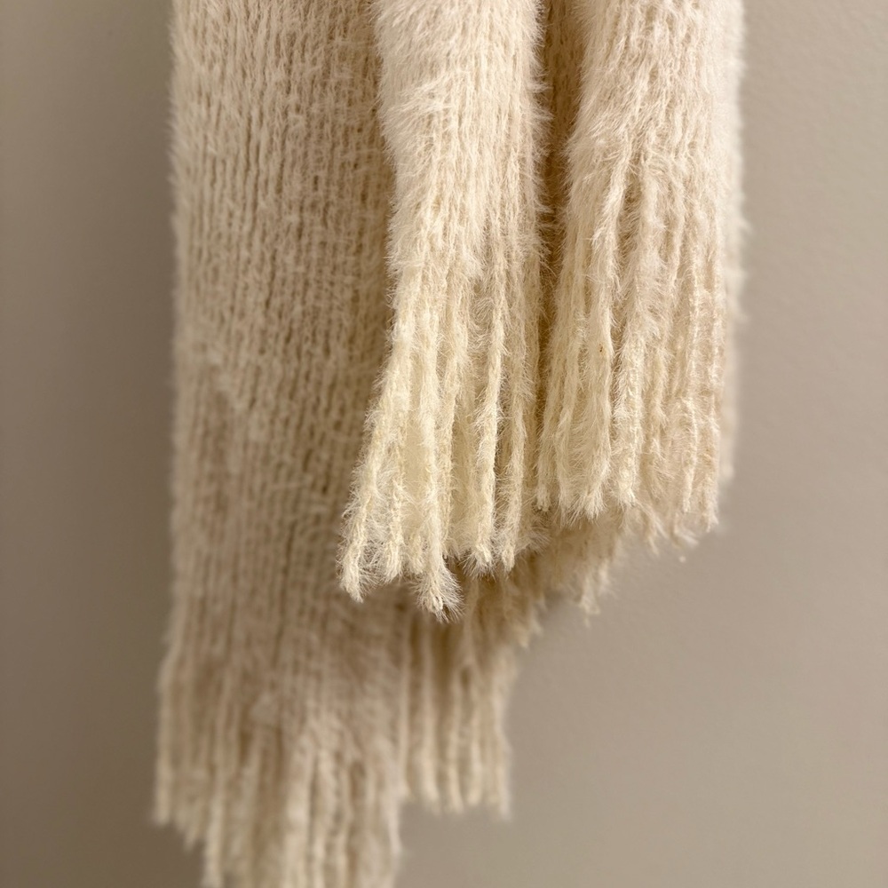 Free People Soft Cream Knit Throw